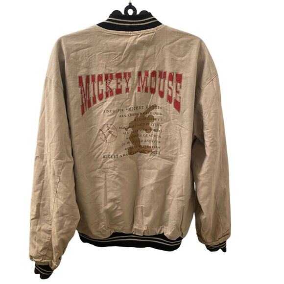 Rare Vintage Reversible Mickey Mouse Disney Baseball Bomber Varsity Jacket Sz M - Picture 7 of 13